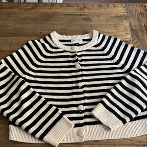 Universal Thread Black and White Striped Cardigan